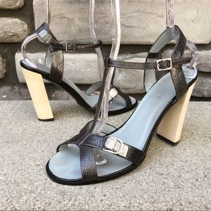 Gucci T-Strap Grey Ostrich Claw Tom Ford VTG sz 10